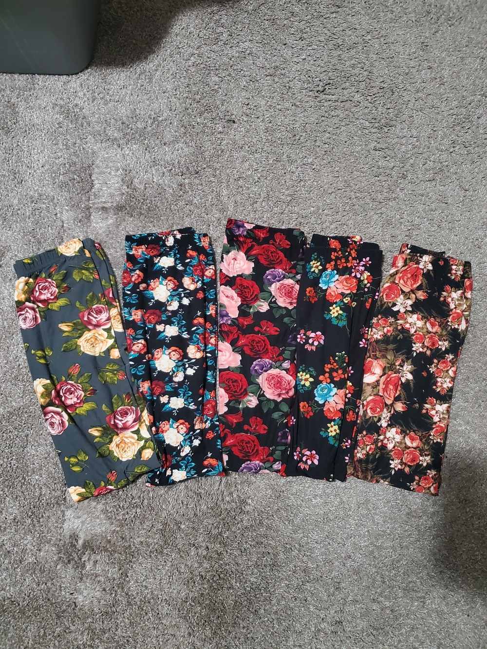 Infinity Raine Women's Floral Leggings Bundle Of 5 Leggings Buttery Soft